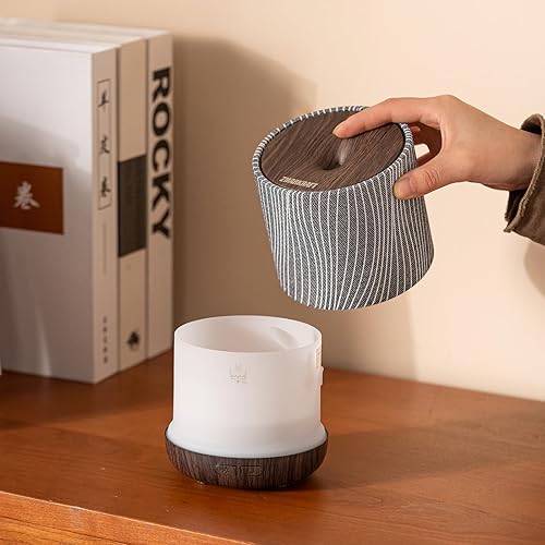 Miniatura 7 de Difusor de aceite esencial de 7 fl oz 6.8 fl oz con cubierta de tela y lámpara de noche  Difusor ultrasónico de aroma  Humidificador con luces