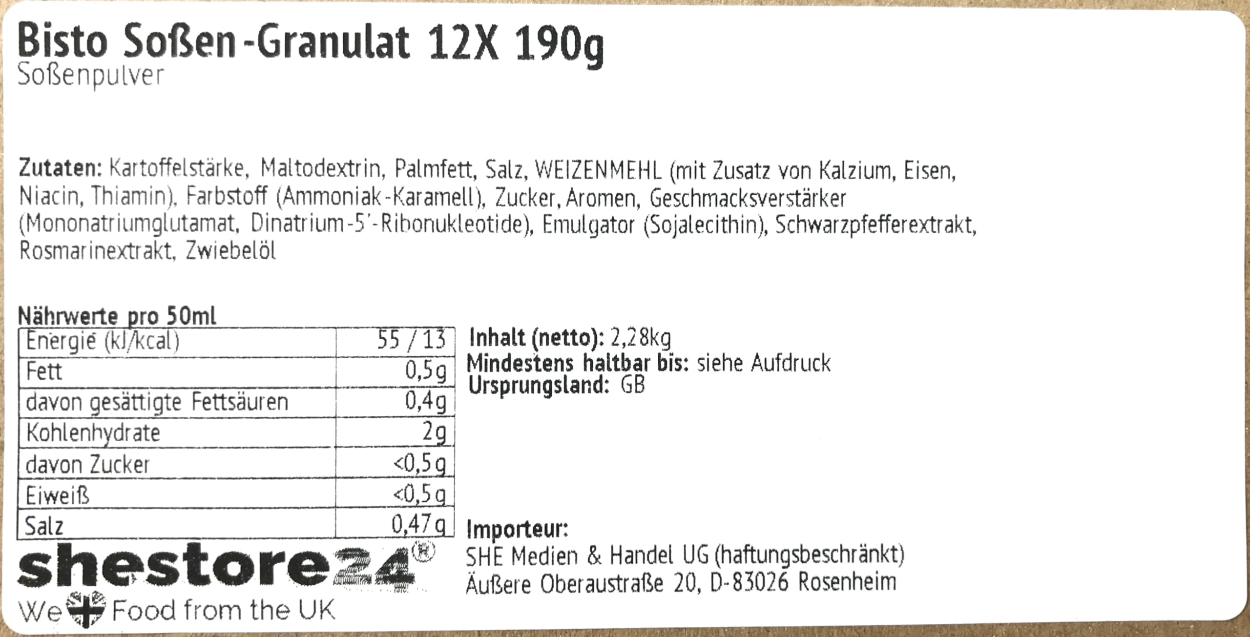 Gravy Granules Soßen-Granulat Soßenpulver 12X 190G – importiert von Shestore24