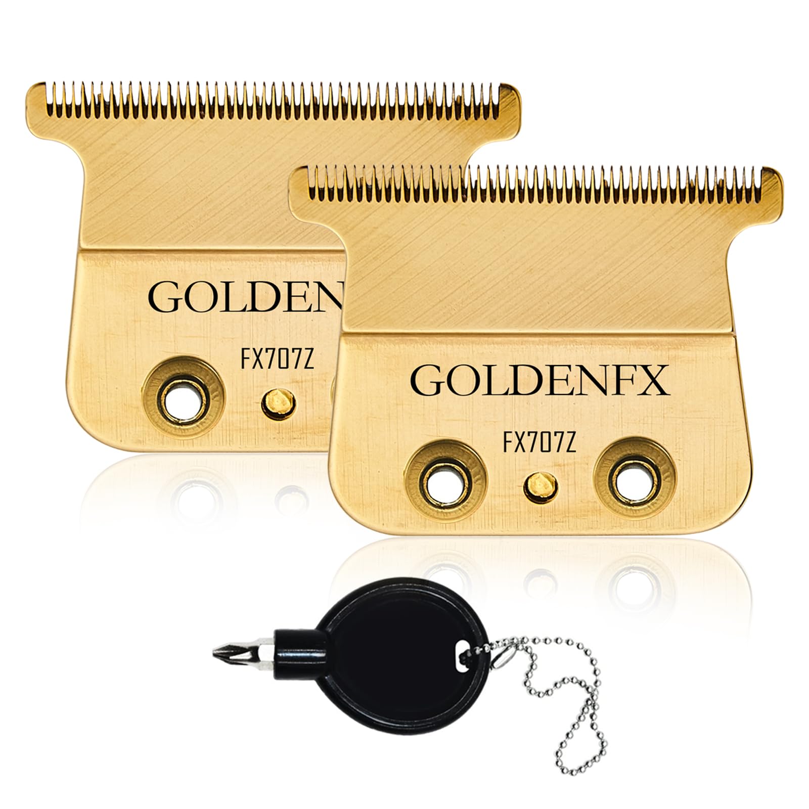 2pcs Gold Fx707z Dlc Replacement Blades For Babyliss Pro