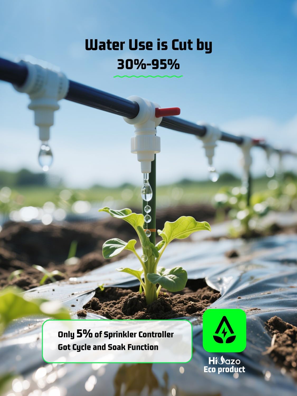 Smart Sprinkler Controller, 5G&2.4G Irrigation Timer Easy Use Free App, 4 Zone + 16 Plans, Save Water Auto Skip Rain, Freeze & Wind, 10 Minutes Install for Lawn Garden Yard