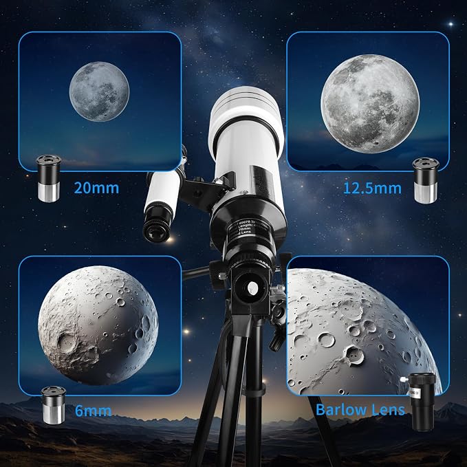Telescopio Astronómico Fácil de Usar F70400M para Principiantes miniatura 7
