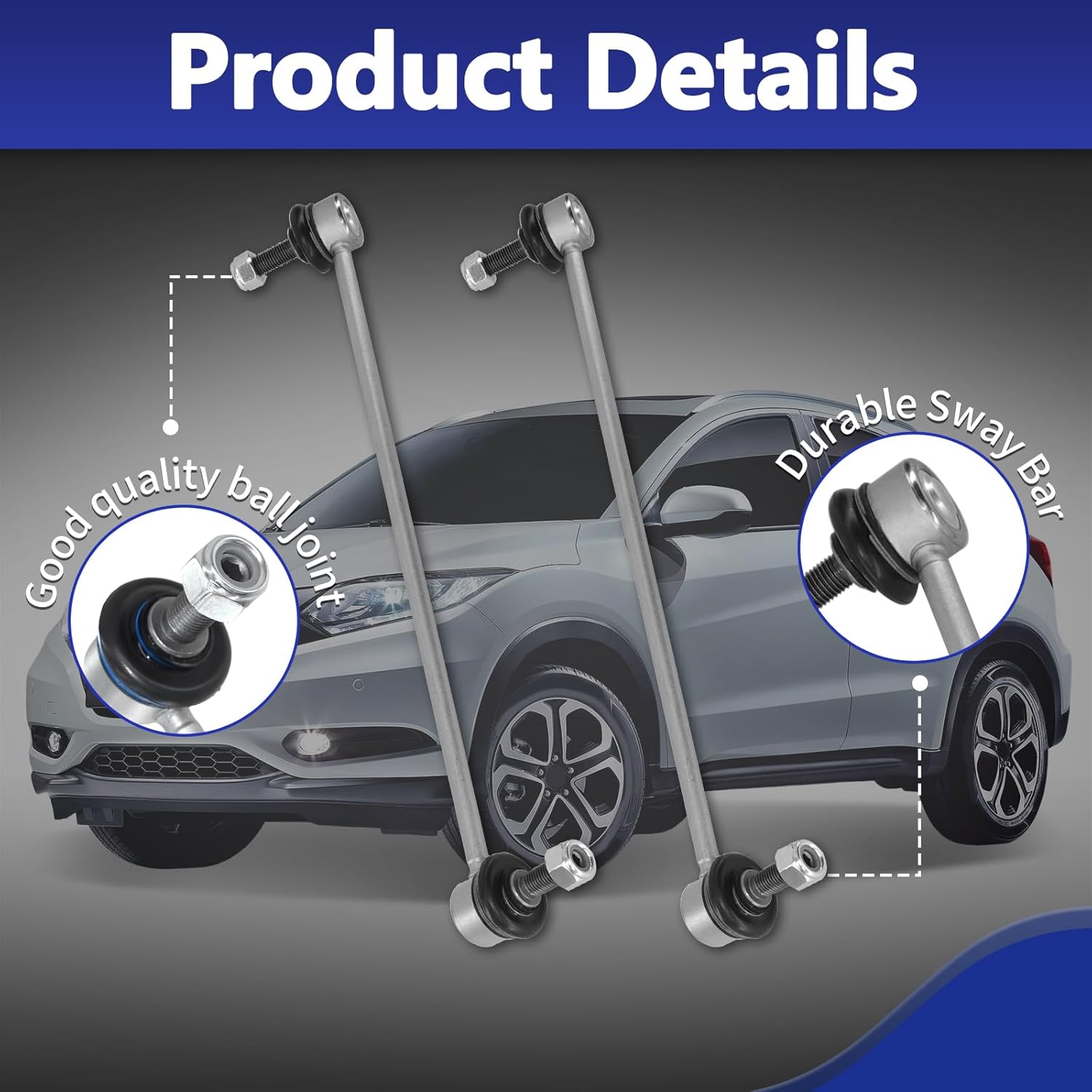 Sway Bar Links, K750847 K750846 Front Stabilizer Sway Bar End Link Compatible With Honda HR-V 2016-2022 All Models- 2 PCS
