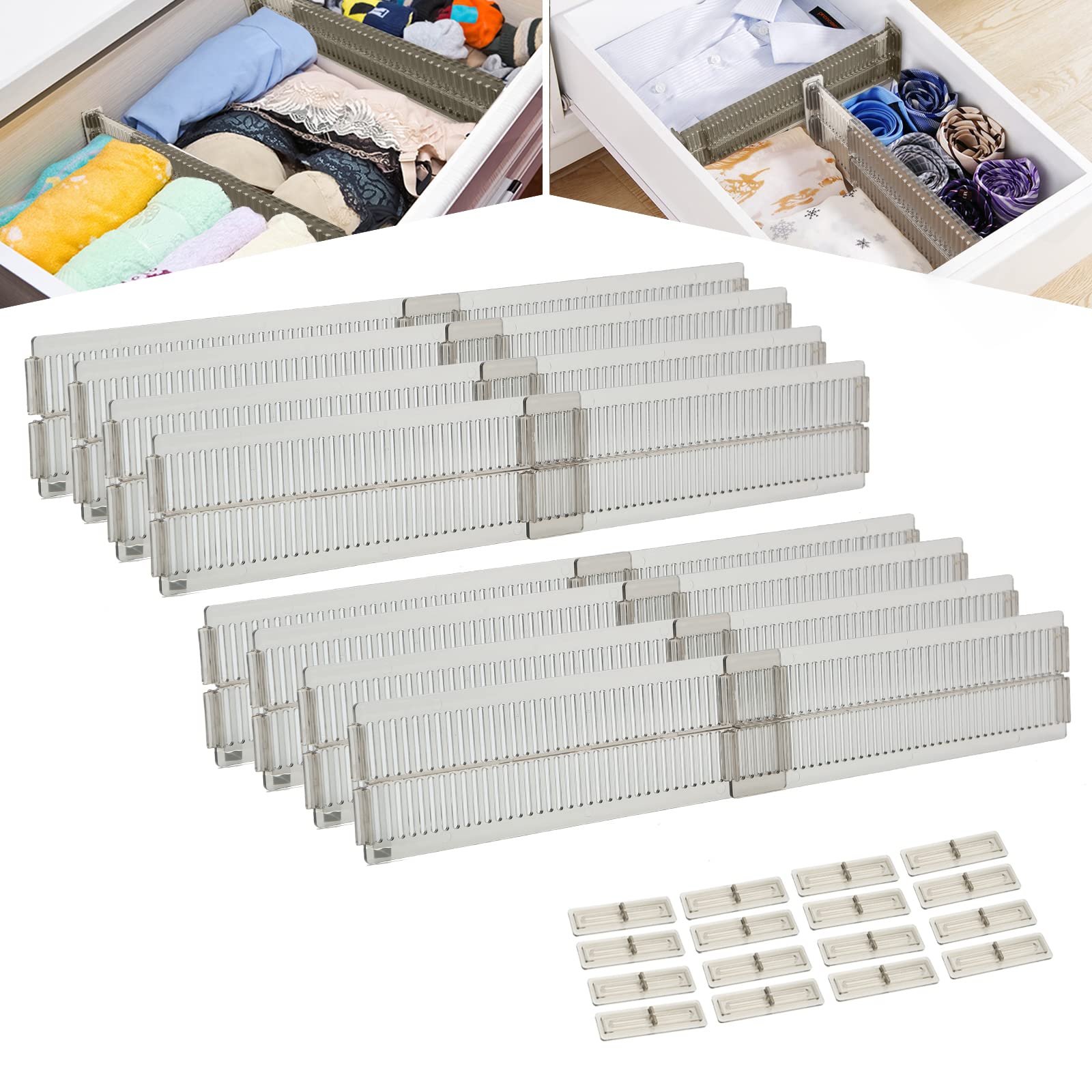 Buy Drawer Dividers Organizer 8 Pack,Adjustable 3.15" High Expandable