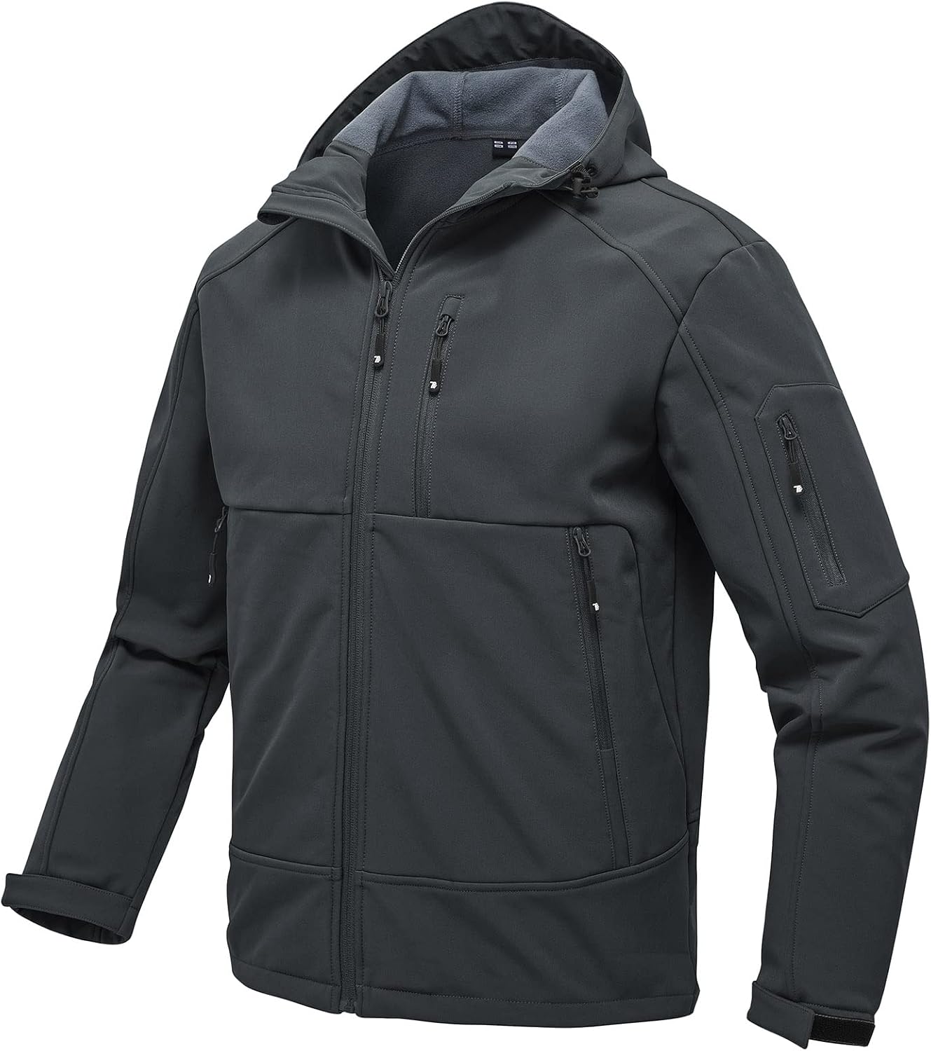 JHMORP Men's Spring Fall Jackets Waterproof Lightweight Full Zip Hiking Work Softshell Fleece Jacket Coat