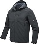 JHMORP Men's Spring Fall Jackets Waterproof Lightweight Full Zip Hiking Work Softshell Fleece Jacket Coat