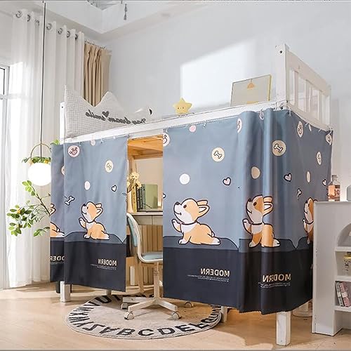 Miniatura 6 de Dormitorio para el hogar, litera, cortinas de cama de tela, toldo opaco, cortinas para estudiantes, cortinas de sombreado transpirables a prueba de