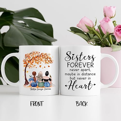 Vista 94 de Taza de café blanca de 2 mejores amigos, 11 onzas, 15 onzas, taza de amistad personalizada para mujeres, mejor amiga, mejor amiga, hermana, hermana