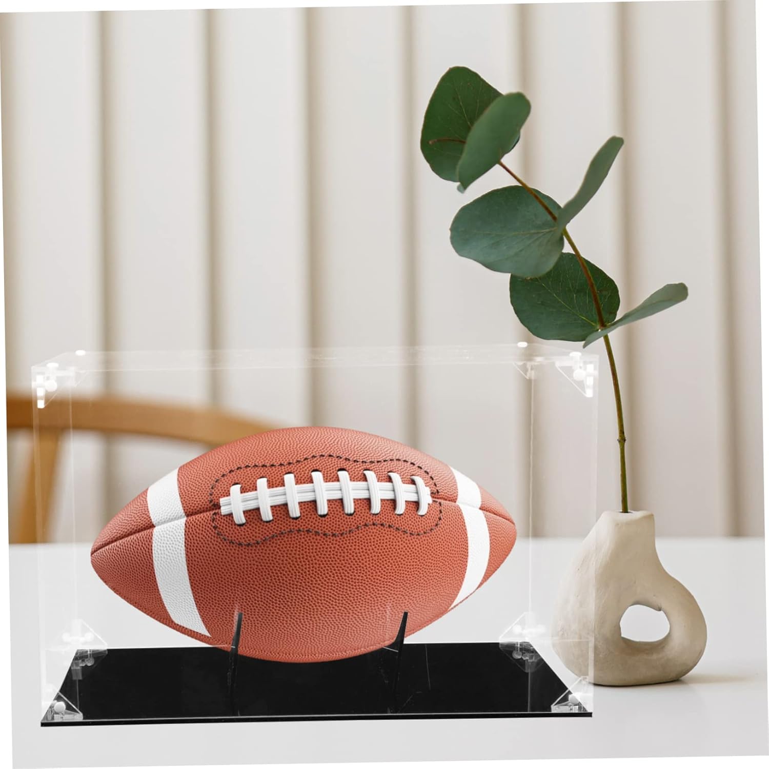 GANAZONO Acrylic Rugby Display Case Detachable Storage Box for Collectibles for Home Shop Showcases Easy to Clean and Organize