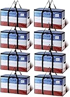 Vista 18 de TAILI - Bolsas de mudanza extra grandes, paquete de 4 bolsas negras resistentes para almacenamiento con ventana visible, asas envolventes