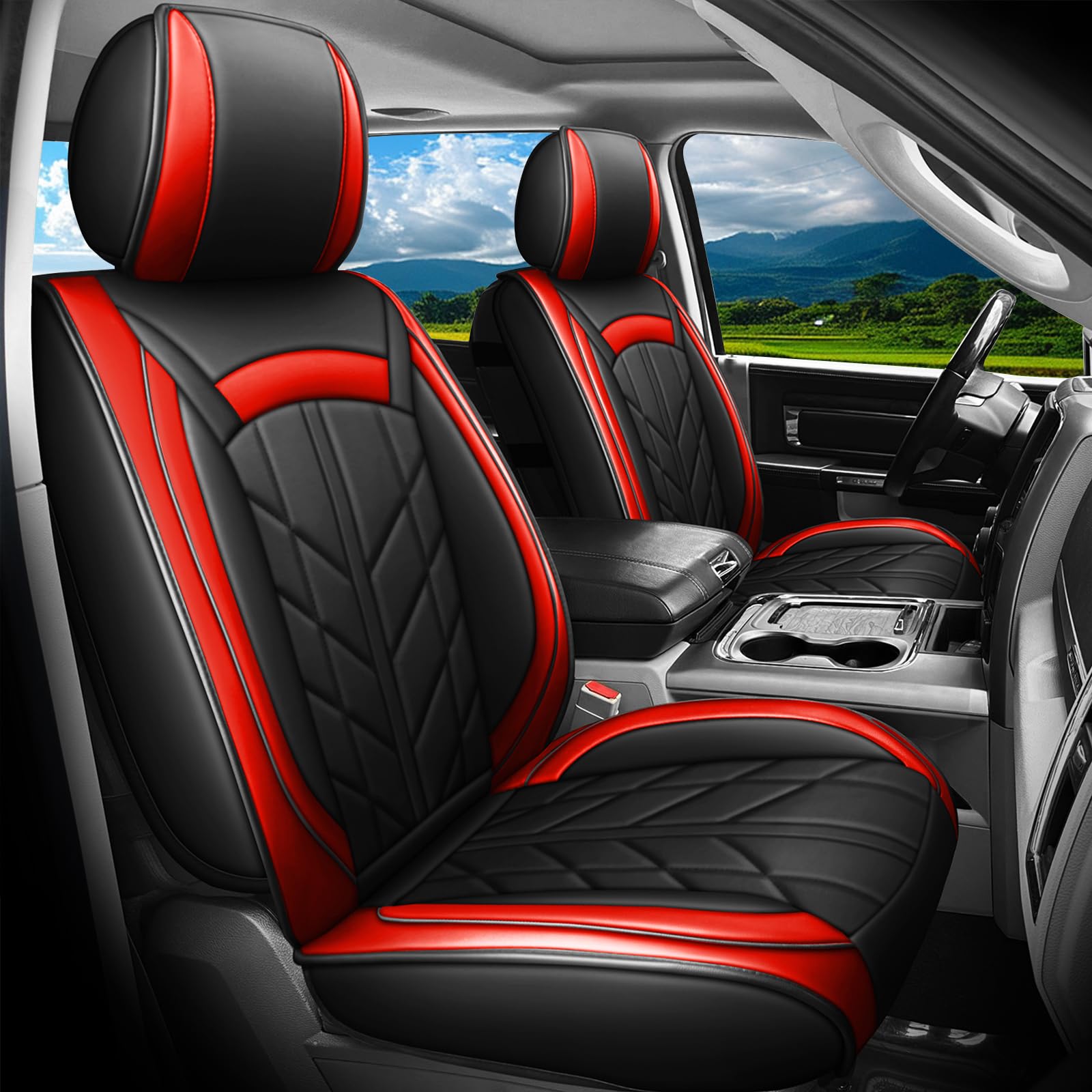 ATORIS Truck Seat Covers (Black Red)
