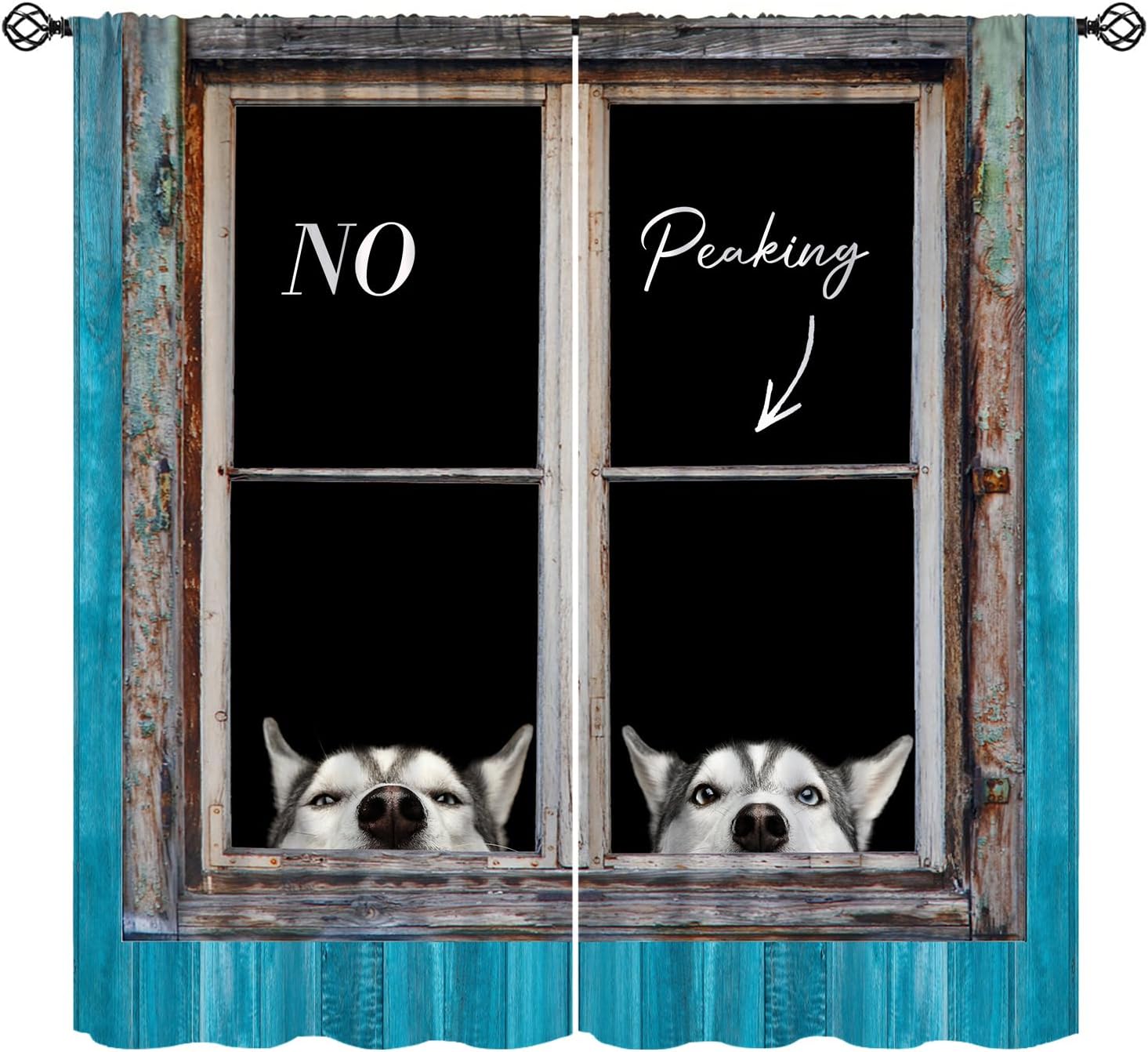 Paw Prints Blackout Curtains, Pet Dog Paw Black Silhouette Shape of Paw Print Window Treatments, Retro Rod Pocket Thermal Insulation Drapes for Bedroom Living Room, 72" W X 63" L