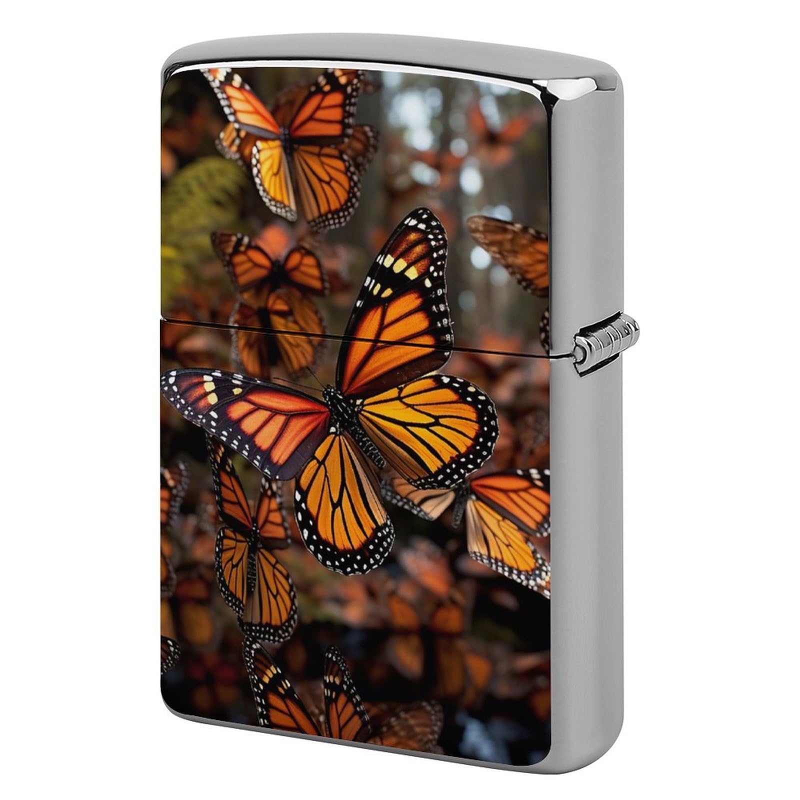 Monarch Butterflies Lighter Case for Men, Personalized Lighter Cover for Valentine's Day Gifts, Flip-Top Lighters Shell for Outdoor, Portable Lighters Protective Sleeve