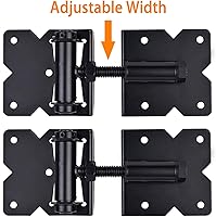 Vista 2 de Bisagras de hardware de puerta de cierre automático, resistentes para vallas de madera/vinilo/PVC, ajustable en 90 grados, con tornillos