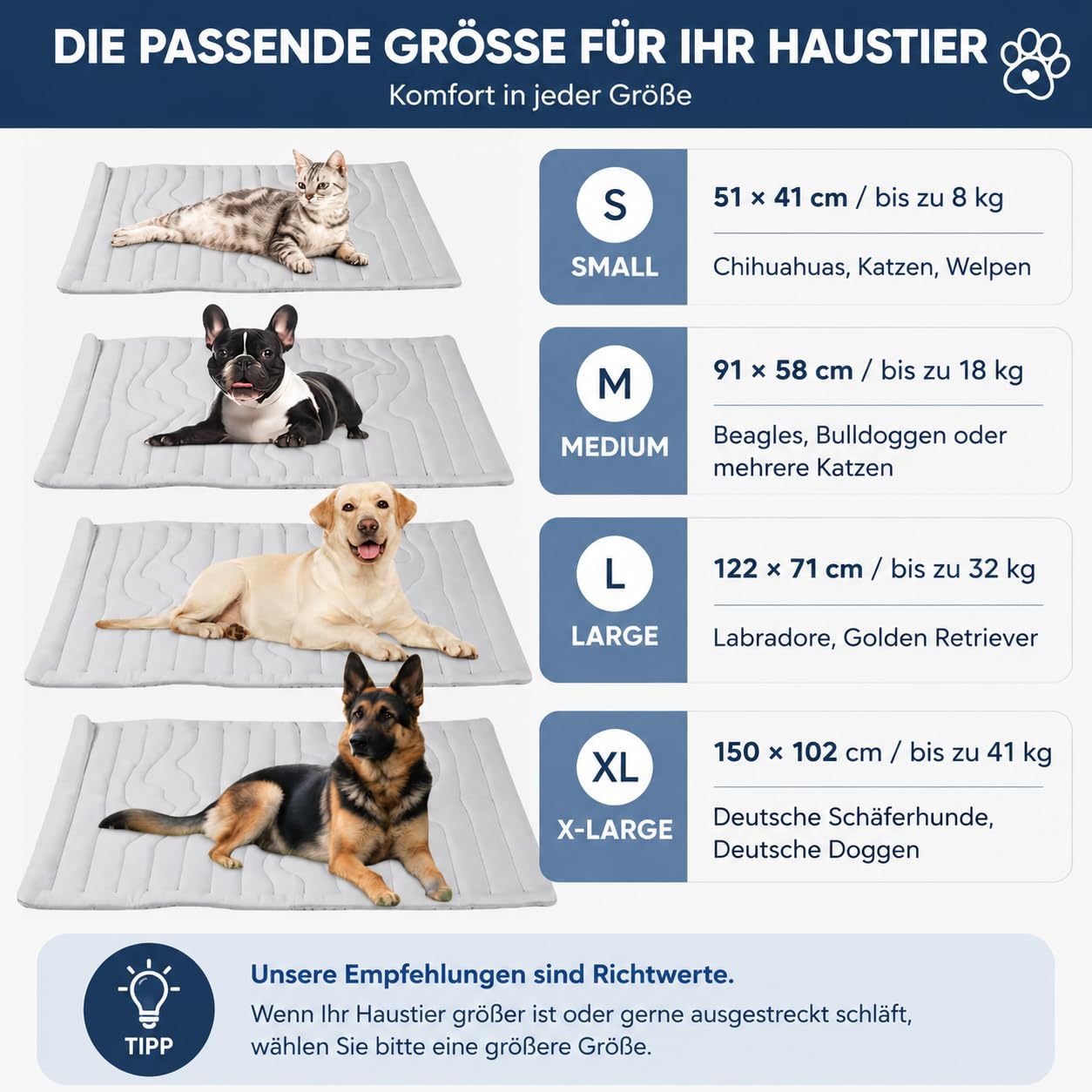 DZ'HUE Pfotenchill KüHlmatte, Pfotenchill - Die Innovative KüHlmatte FüR Hunde, SelbstküHlende KüHlmatte FüR Hunde, HäLt Ihn 6+ Stunden KüHl, FüR Sommer, Auto, Garten & Reisen (Gray-a,M: 36 * 23 in)