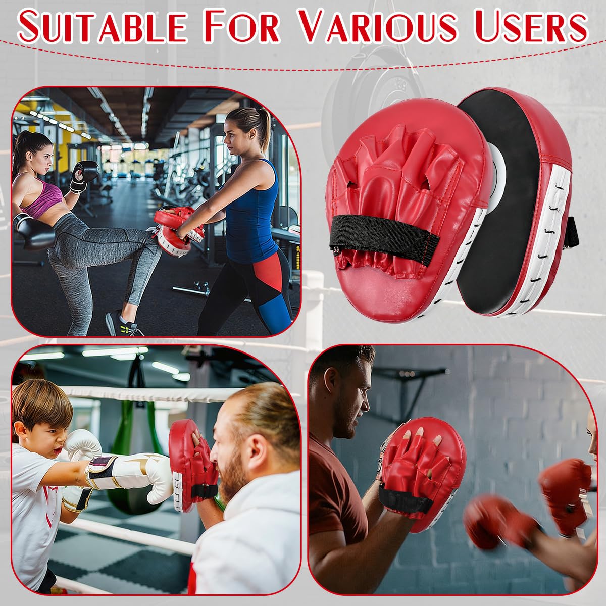 Pattes d'ours pour La Boxe 1 Paire Pattes d'ours pour La Boxe Rembourrage en PU Arts Martiaux Pattes d'ours Kickboxing Pattes d'ours Boxing Coussins D'entraînement Coussins