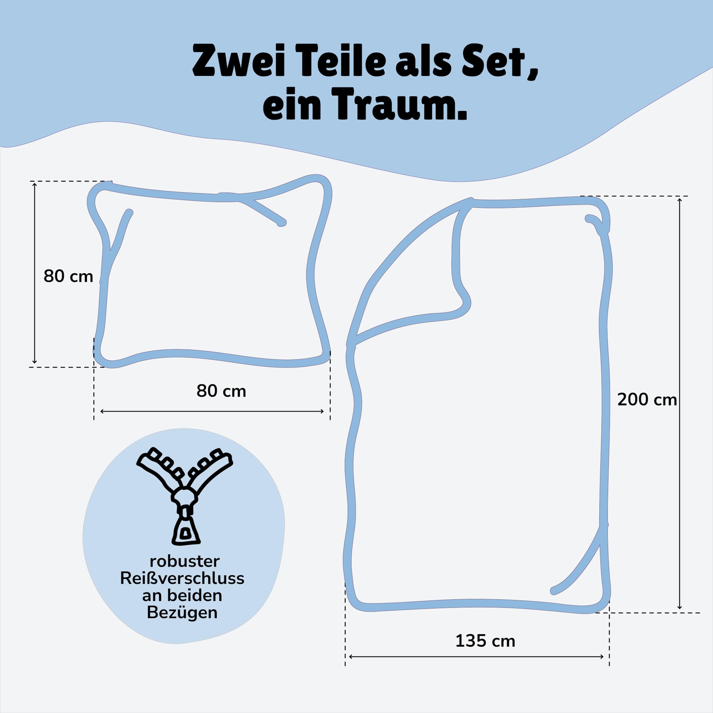 Familando – Pokémon Bettwäsche Set (2-teilig) – Decken- & Kissenbezug 135x200 cm & 80x80 cm mit Reißverschluss – Wendemotiv mit Pikachu & Evoli – 100% Baumwolle – Farbecht & pflegeleicht - Öko-Tex