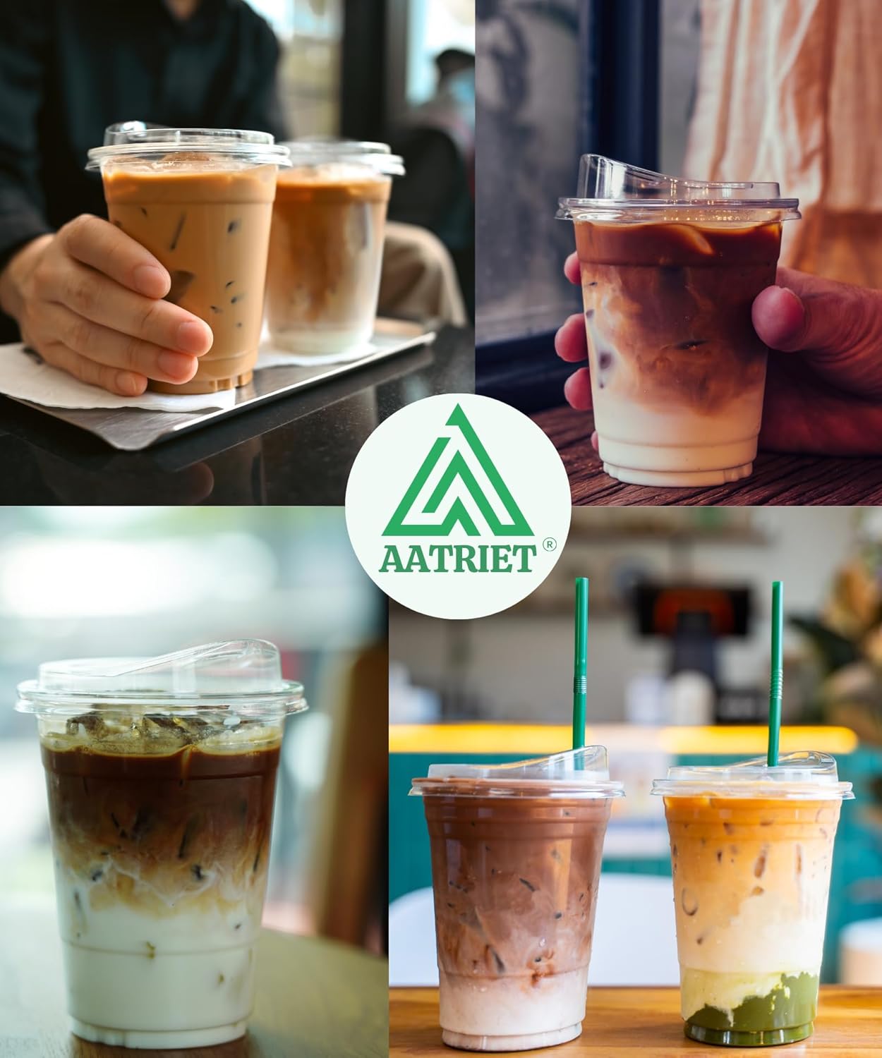 12 oz Clear Plastic Cups with Strawless-Sip-Lids, 25 Sets Disposable Cups Plastic Iced Coffee Cups, To Go Cups with Sip Through Lids for Smoothie, Milkshake, Cold Drinks for Party, Wedding, Event - Image 6