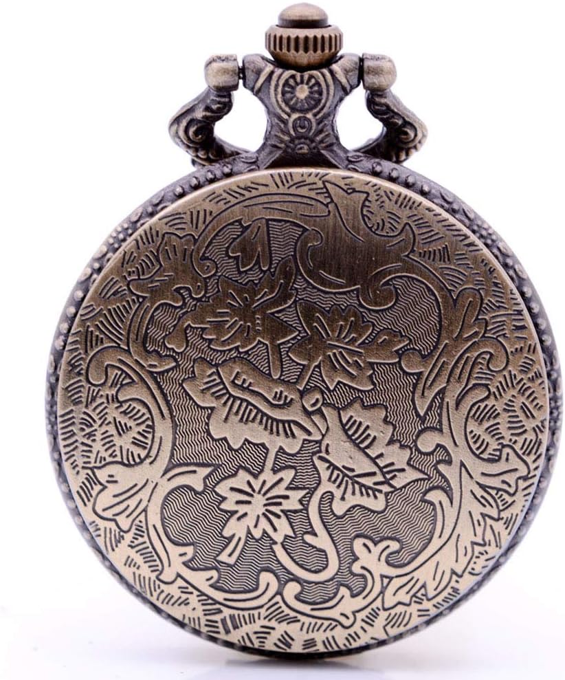 Ddjbdb Antique Quartz Pocket Watch Cosplay Super Hero Analog Pendant Mens Necklace Chain Christmas Birthday Gifts
