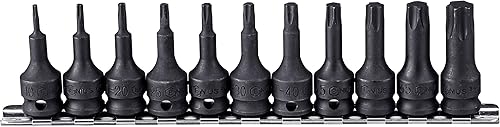 Genius Tools Juego de llaves de vaso de impacto Dr. Star de 11 piezas de 3/8" TX-311