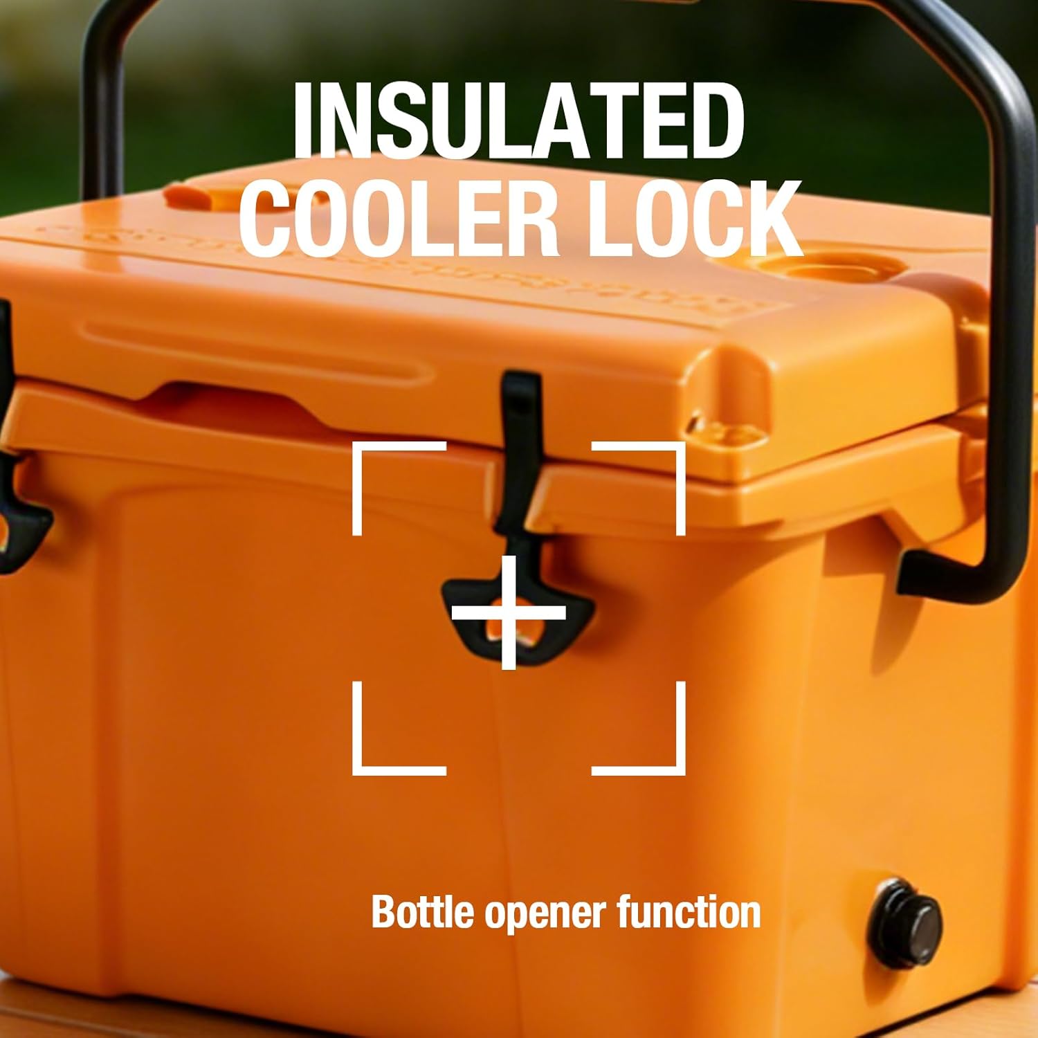 25QT Portable Cooler, Ice Cooler Insulated Hard Cooler Ice Chest with Bottle Opener, Cup Holder, Forming Ruler, Camping Cooler for Picnic, Travel, Beach, Camping, Fishing, Boat