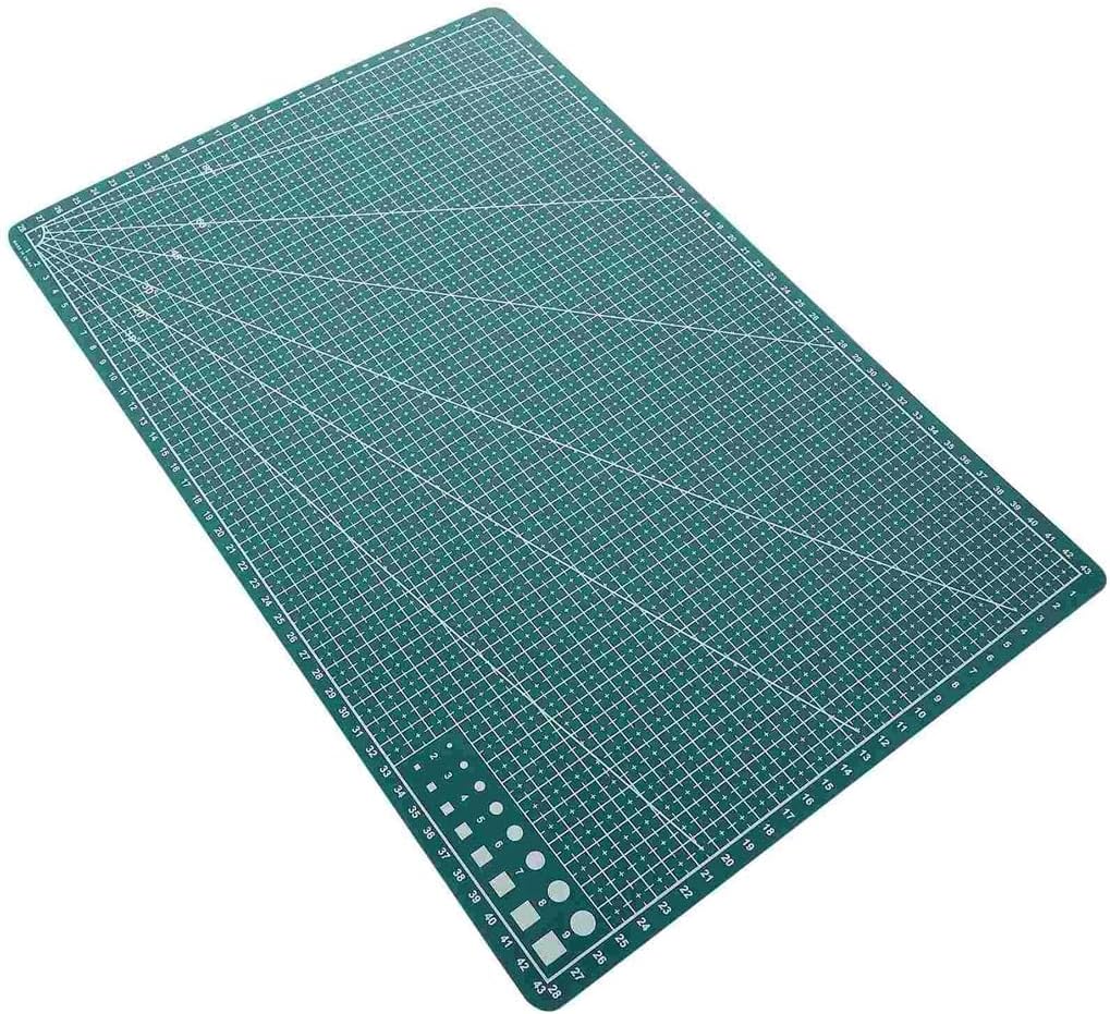 Automatic Rotating Board Cutting Pad Pvc Sided Pad Professional Sewing Carving Cutting and Pasting(Blue)
