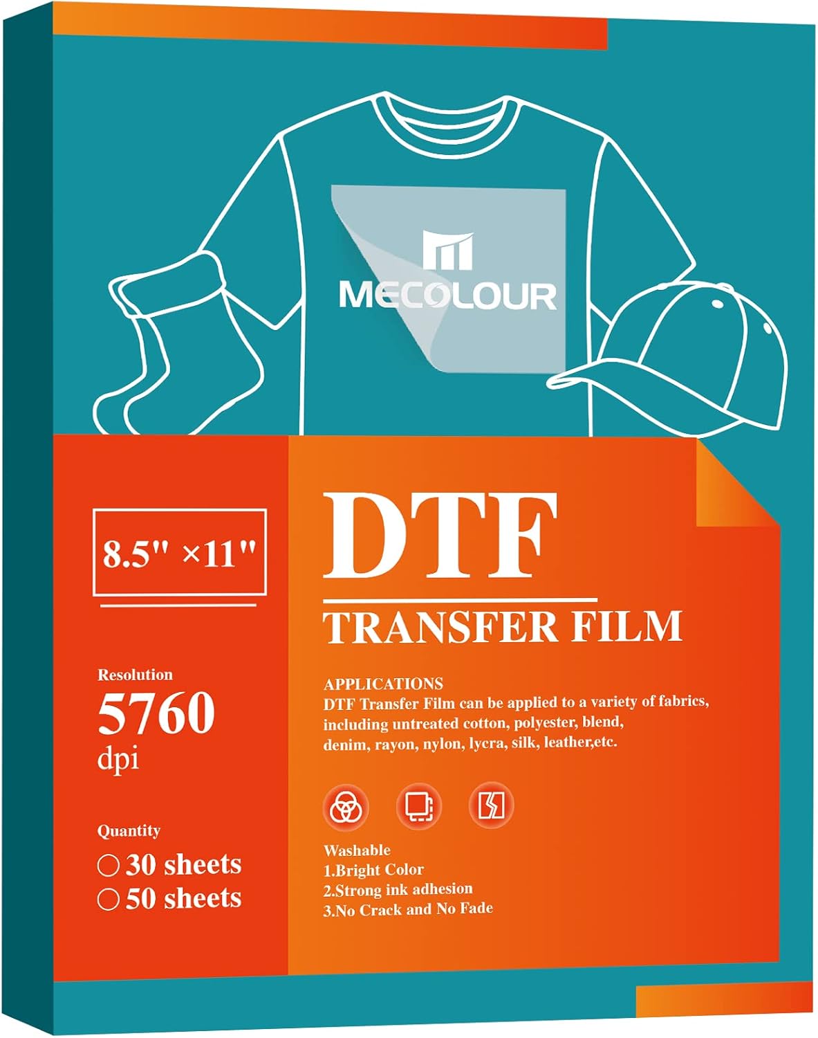 MECOLOUR DTF Transfer Film A4 30 Sheets Premium Double