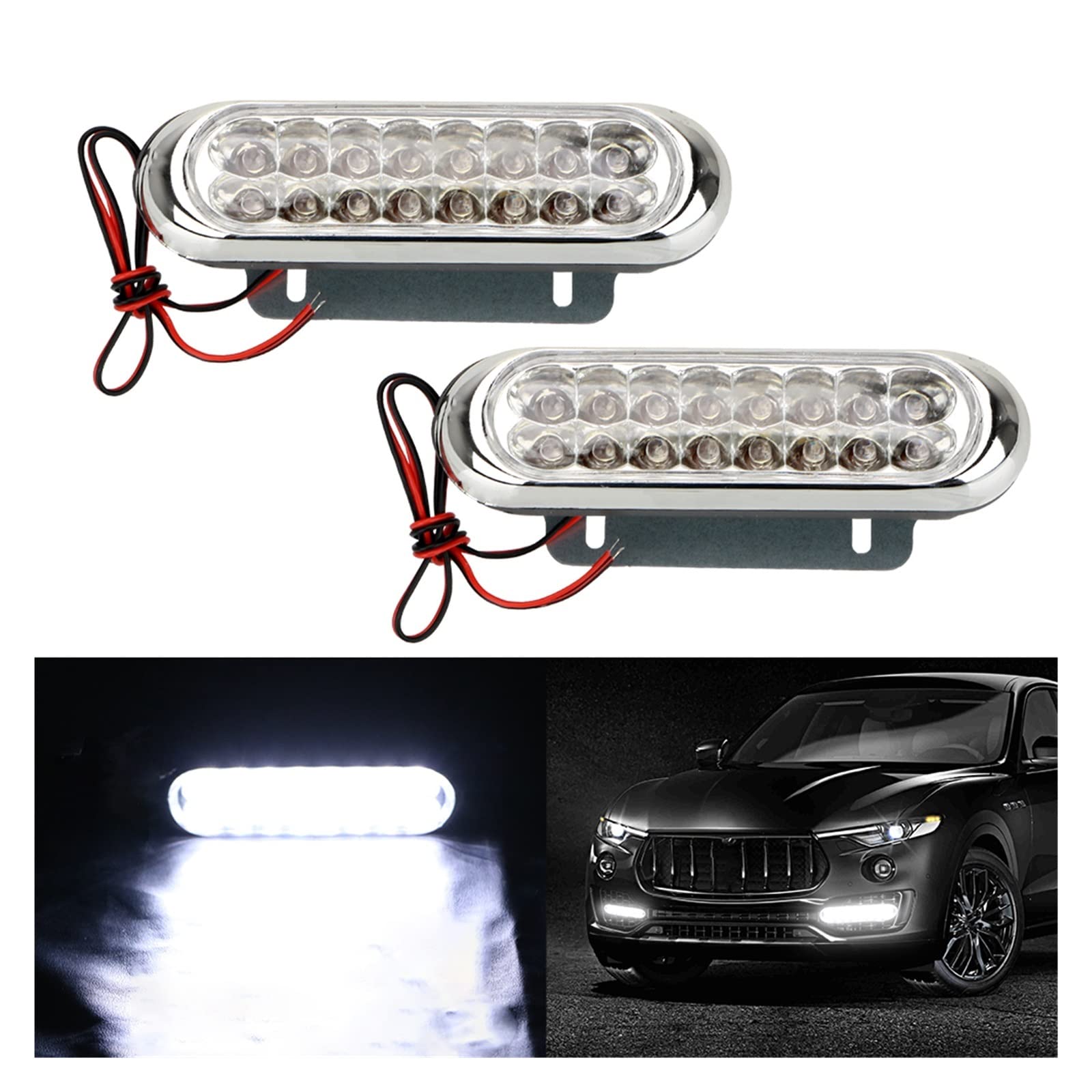 Fendinebbia Luce Di Marcia Diurna Per Auto Fendinebbia Luce Bianca 16 - Car Van DRL Luce Di Guida Diurna DRL Lampada Di Marcia Diurna