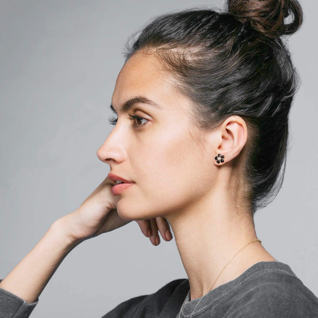 Pink Flower Earrings for Women, 925 Sterling Silver Stud Earrings, Cute Plumeria Earrings For Women, Cherry Blossom Hypoallergenic Stud - Image 5