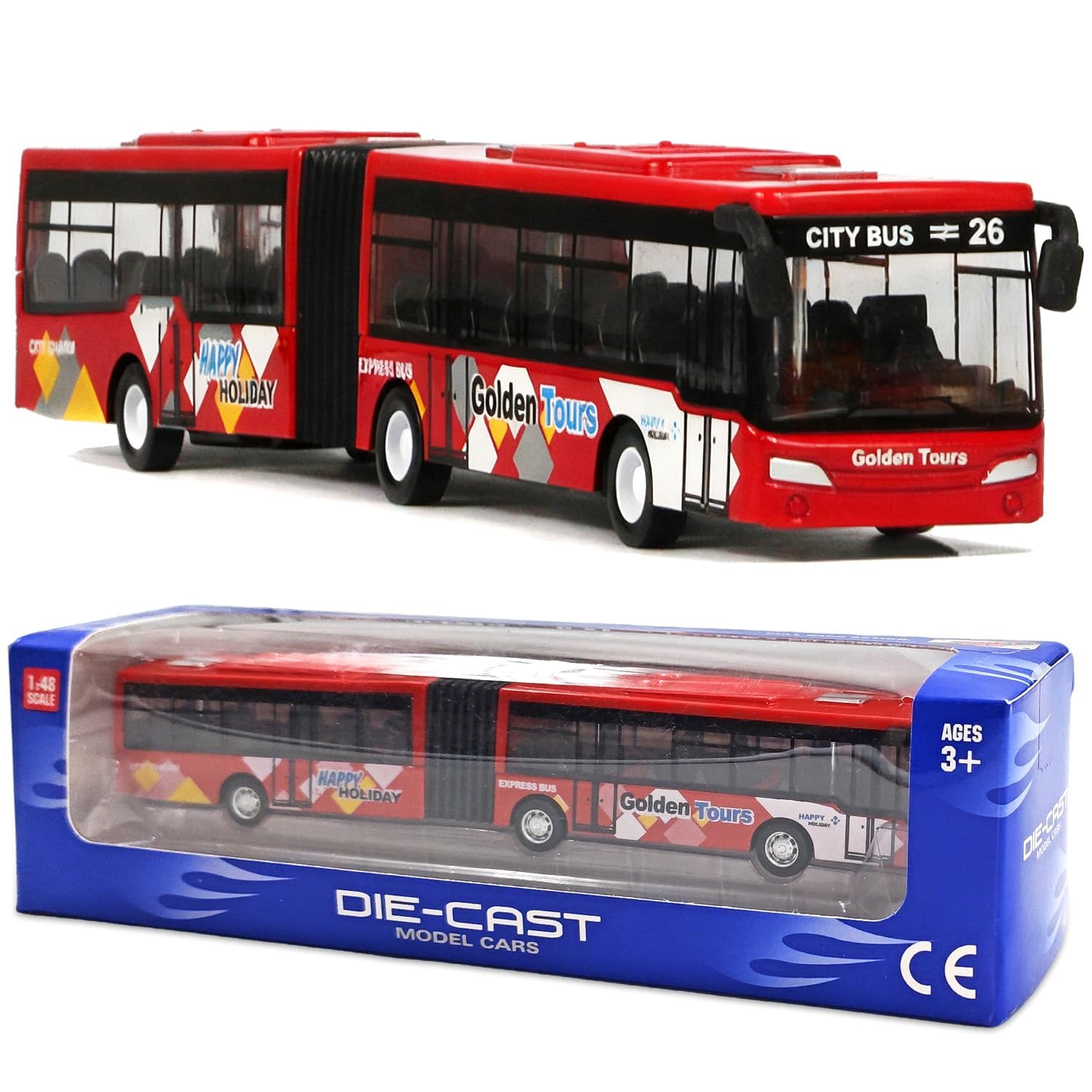 Spiritzohic Bus Car, Bus Model Car Pull Back City Cars Trucks Vehicles BusmodelCar Play Vehicles CityBuses Vehicle Die-cast City Buses Cars Model Pull Back Vehicle Gift for Birthday (Red)