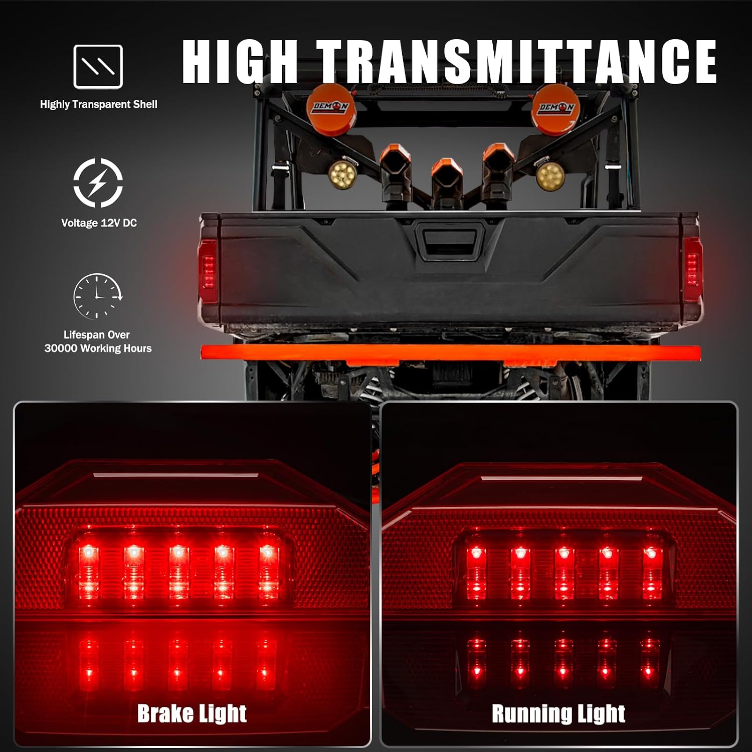 LED Tail Lights Fit For Polaris Ranger 570 Full Size 2013-2025 XP 900 CREW GENERAL XP4 1000 4 2017-2026 Rear Brake Stop Running Light Replace 2412774 2411866 UTV Assembly Taillight (2PCS RED)