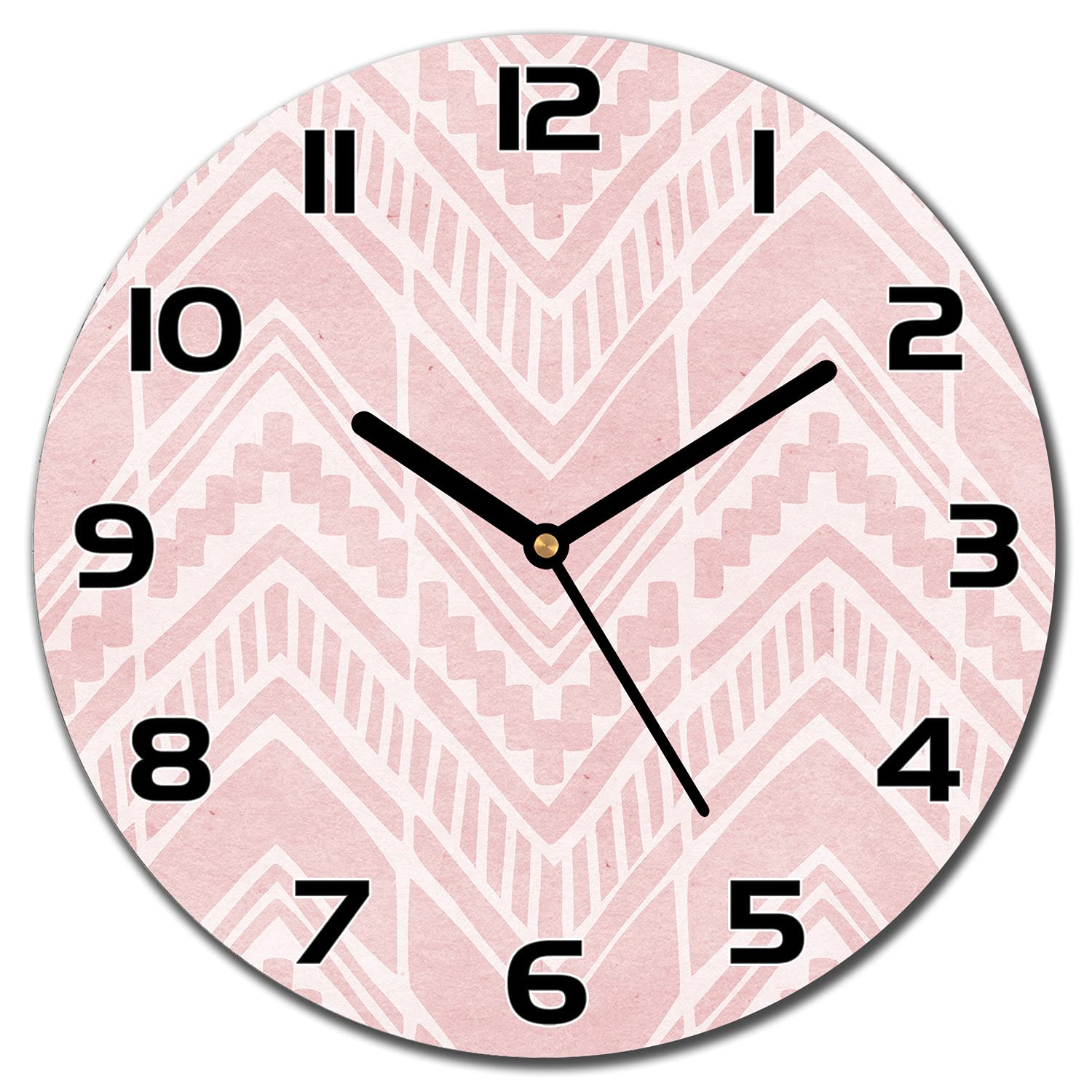 Horloge en Verre ⌀ 30 cm Moderne - Décoration Murale Salon Cuisine Boho Aztec