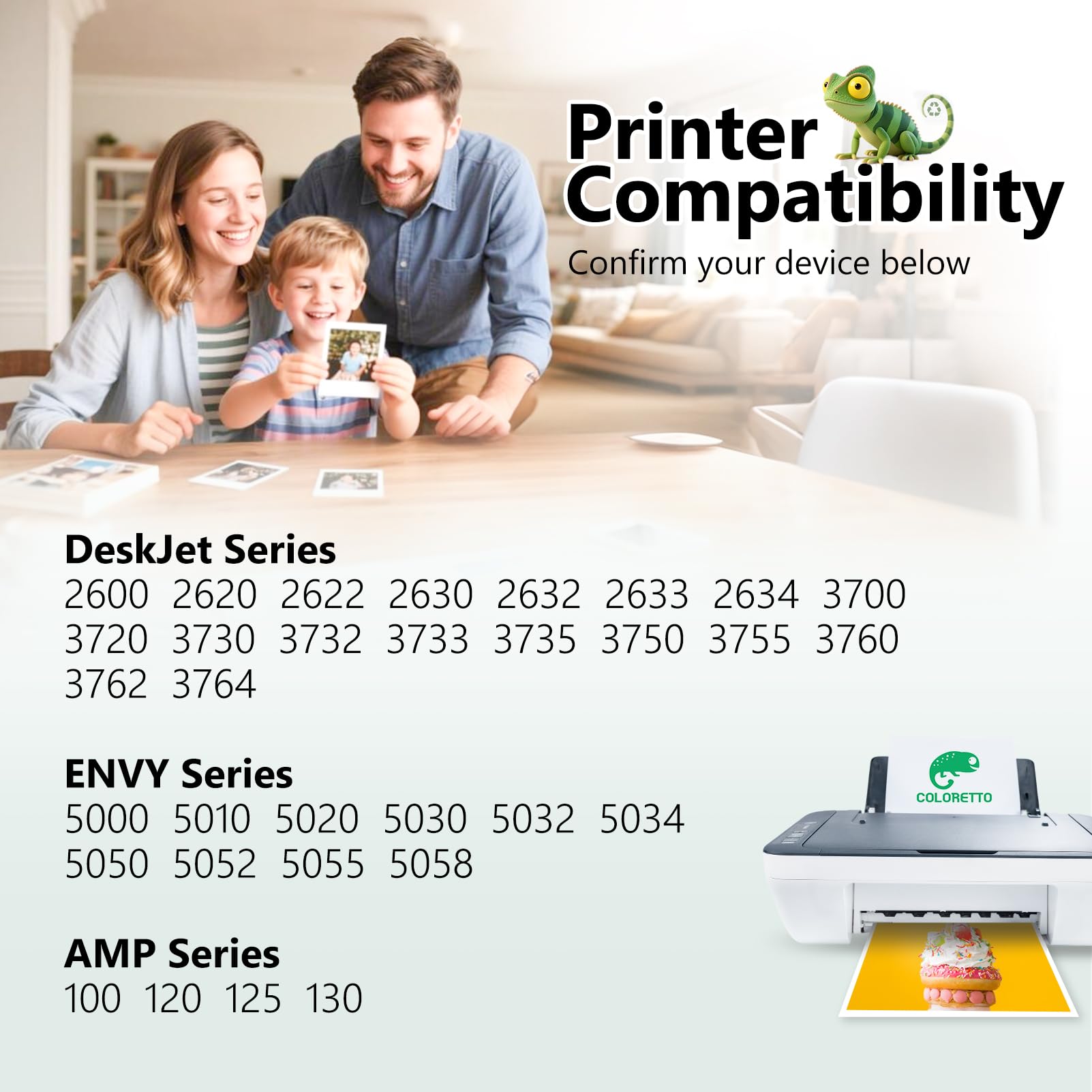 COLORETTO 304XL Cartuchos de Tinta para HP DeskJet 3760 3720 2630 3700 Envy 5030 5010 5020 Negro y Color