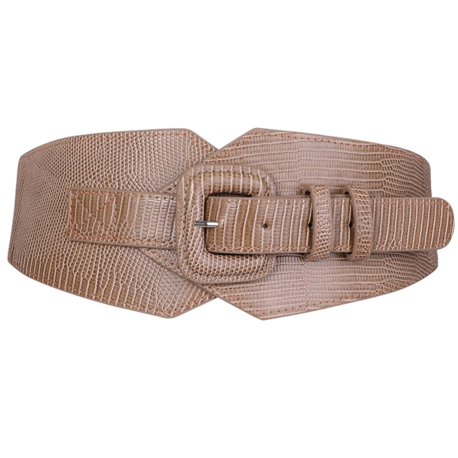 Szeroki pas damski na cały mecz ozdobna talia elastyczny płaszcz Sweter w pasie damski szeroki pas Moda damska Retro Cinch Pasek do sukienki (kolor: khaki, rozmiar: 88 cm) (czerwony 88 cm)