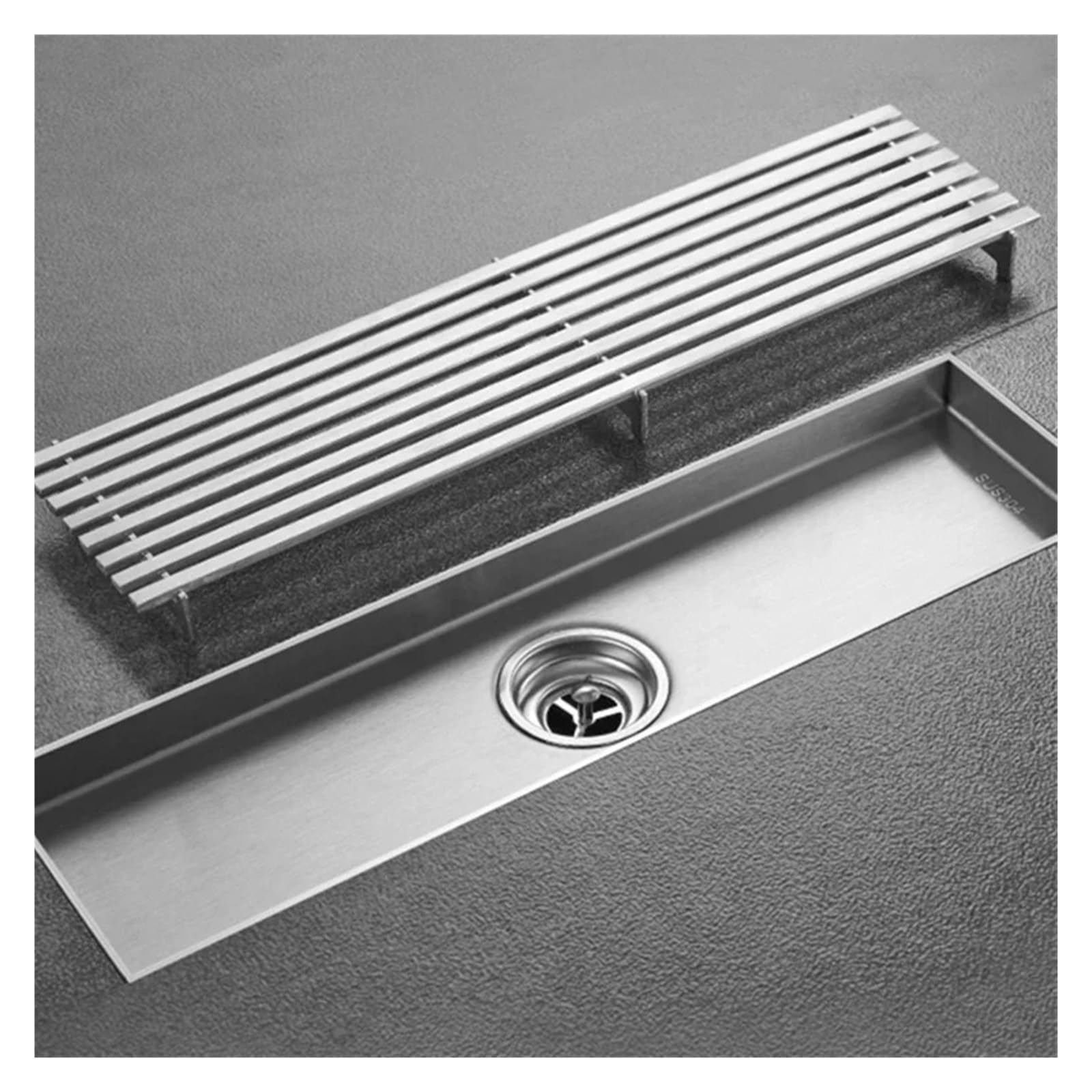 Desagüe Lineal para Ducha Drenaje de Ducha Lineal 304 Desagüe Piso Rectangular Acero Inoxidable Largo Trampa Drenaje Cepillado 20-50 cm(6.8-40CM)