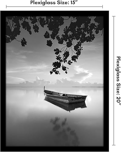 Vista 982 de Americanflat - Marco para póster de 71 x 74 cm con plexiglás pulido, portarretratos negro de madera industrializada, Epic Collection, marco ancho