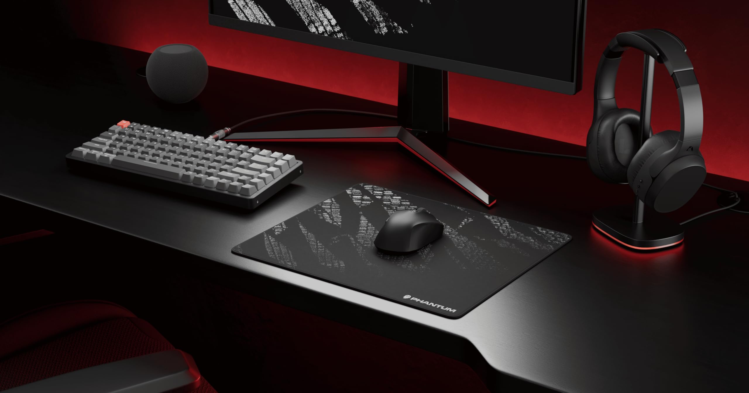 Phantum Quasar - Tapis de Souris Gaming 490x420 mm - Surface en Cloth Haute Performance - Base PORON Japonais Antidérapante - Glisse Rapide (Speed) & Contrôle Précis (Dark)