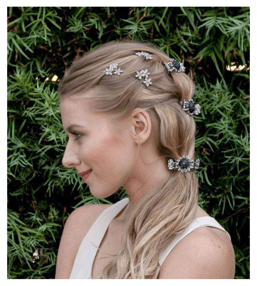 Soho Style AC5610 Women Mini Crystal Cluster Jeweled Hair Jaw Clips Beauty Clamp Accessories,AC5610-Pink