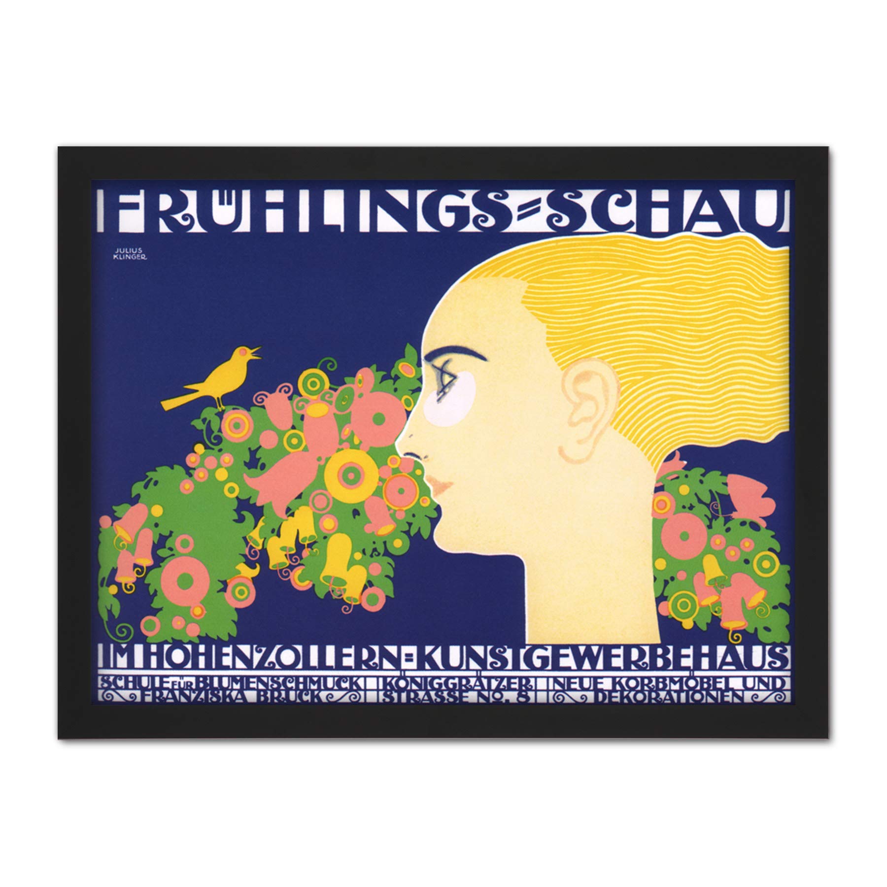Wee Blue Coo Spring Show Hohenzollern Vienna Austria Floral Artwork Framed Wall Art Print 18X24 Inch
