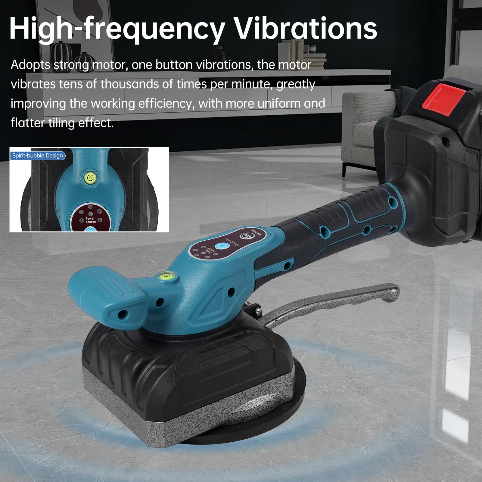 Relogic Livellatrice vibrante per piastrelle, utensile per piastrellatura senza fili da 21 V con 5 velocità regolabili e indicatori LED (BL,)