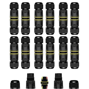 12PK Junction Box Outdoor Waterproof Electrical Cable Connector,NineLeaf