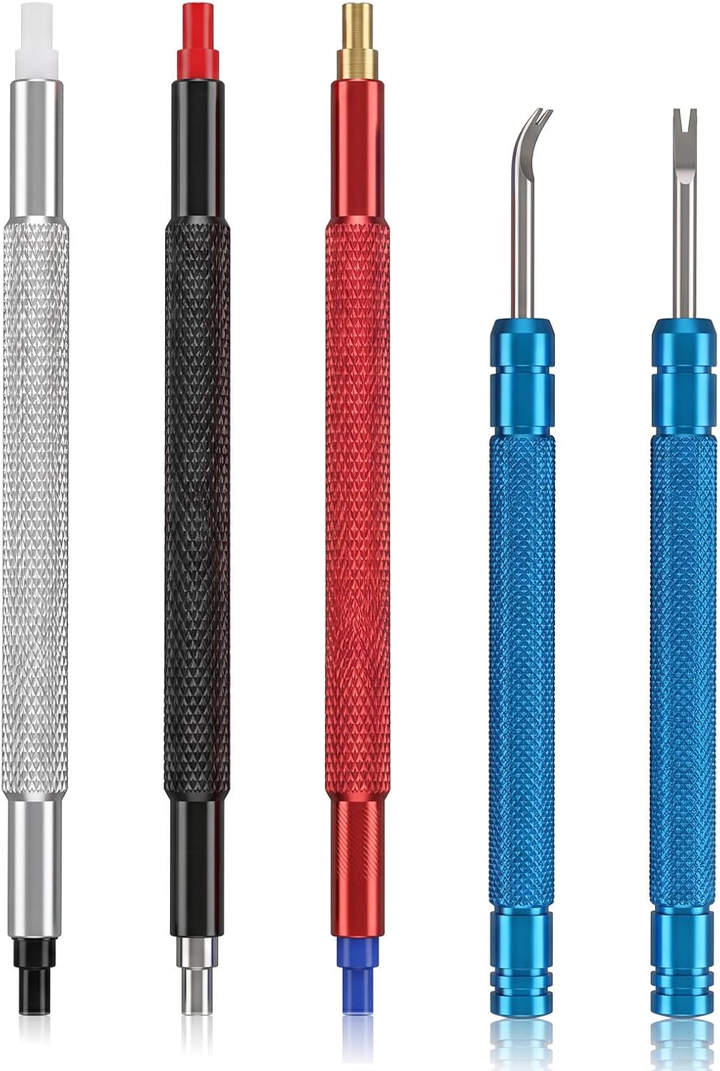 Watch Hands Repair Tool Kit, 5 Pcs Watch Hand Setting Tool & Watch Press Tool with Hand Pressers Pusher Set, Pointer Adjustment Tools Removers Lever for Minute Second Hand Removal