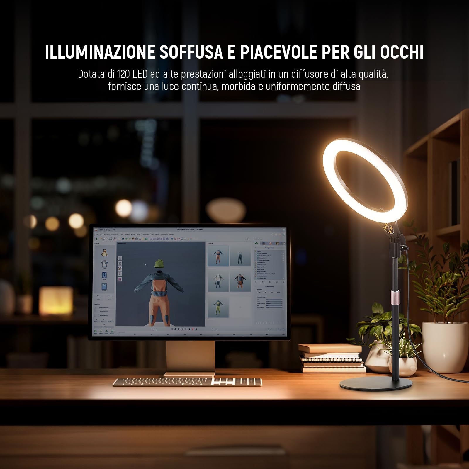 NEEWER ENTRY LEVEL VERSION 10.5" Ring Light da Tavolo con Stand/Portatelefono Compatibile con iPhone/Telecomando, Luce Anello 10W CRI85+ per Streaming Riprese Trucco Selfie Videoconferenza Laptop, N22