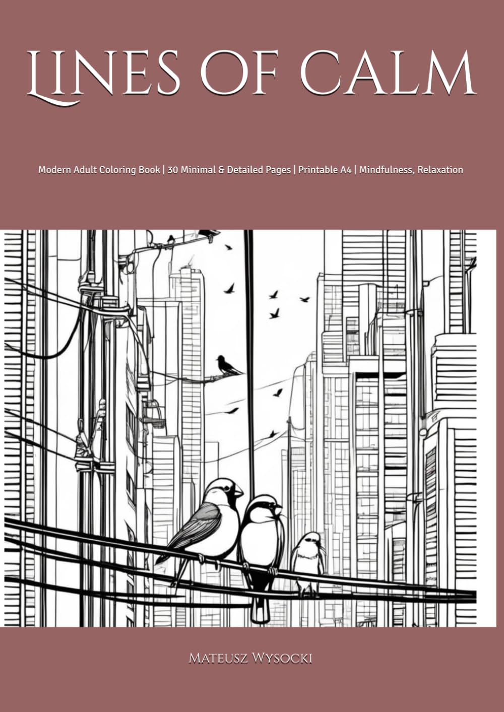 Lines of calm: Modern Adult Coloring Book | 30 Minimal & Detailed Pages | Printable A4 | Mindfulness, Relaxation