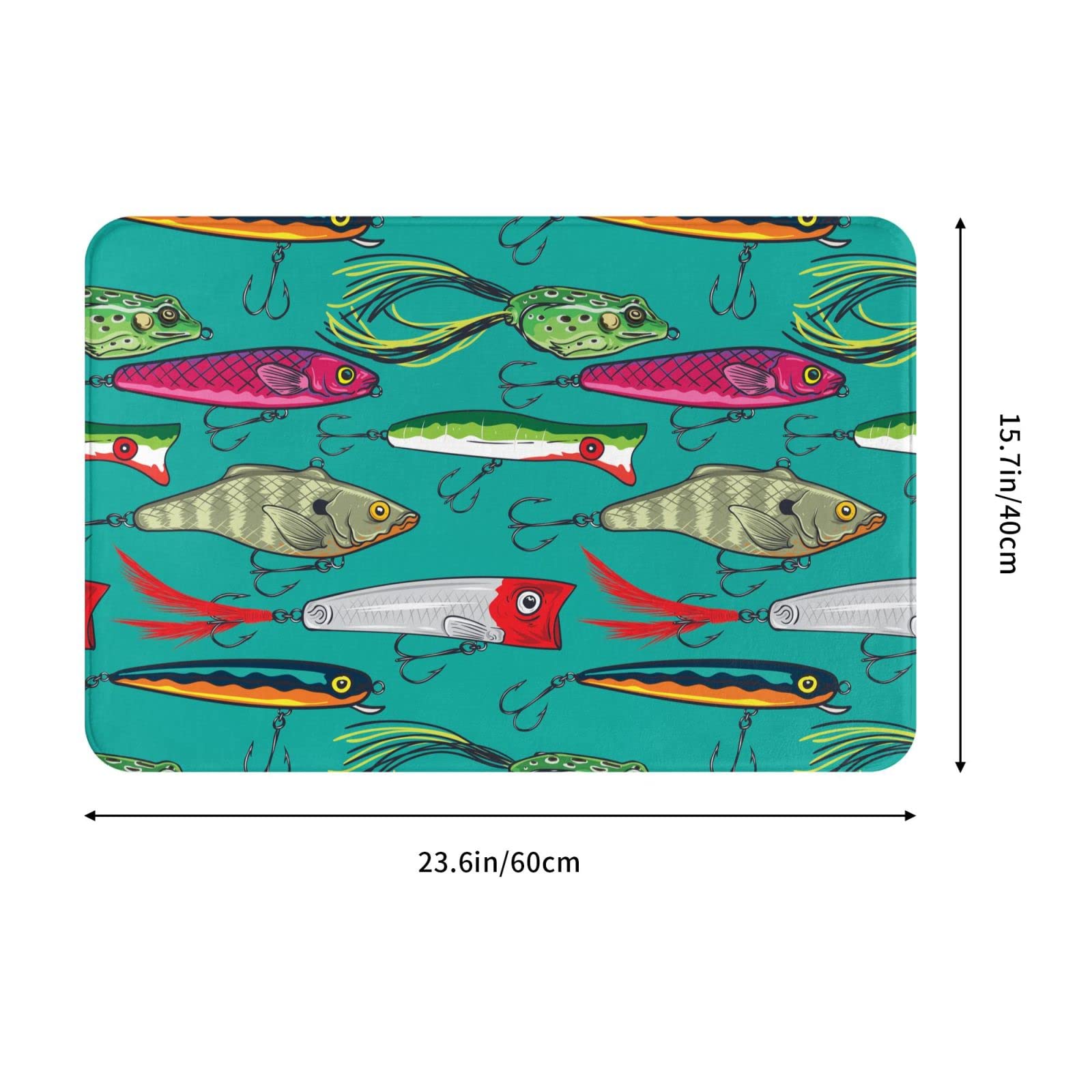 Amazon | 玄関マット ルアー柄 釣り柄 魚柄 釣り アニメ 浴室マット 