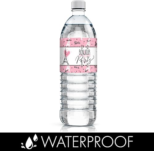 Miniatura 5 de Etiquetas para botellas de agua Paris Party - 24 pegatinas