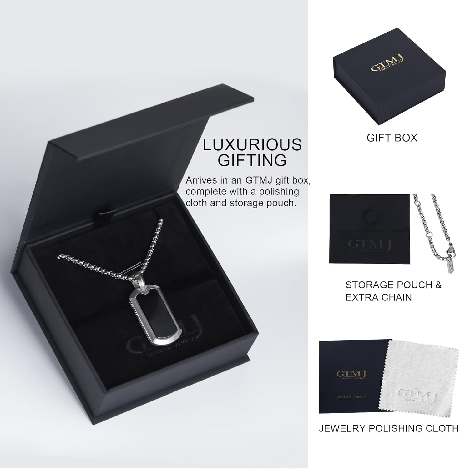 Amehyst Necklace for Men Onyx/Tigers eye/Lapis Lazuli/Pendant Necklace with Box Chian Valentine's Day gift - Image 6