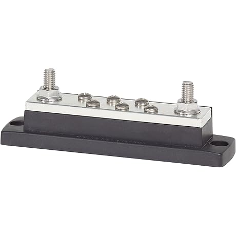 Blue Sea Systems 2128 250 Amp MaxiBus BusBar with 6 screws for Electrical Systems