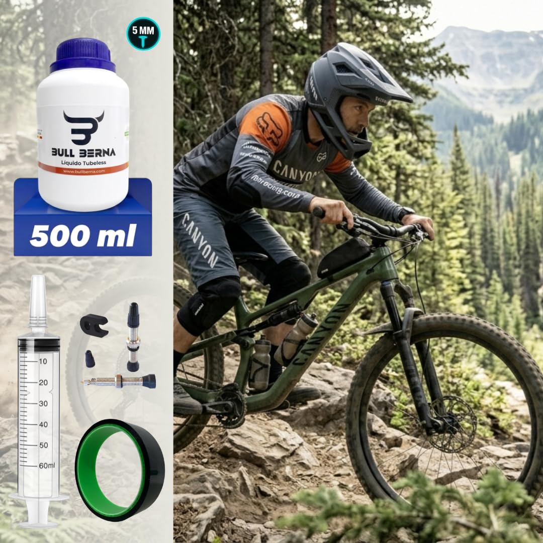 Kit para tubelizar 2 Ruedas Completo con liquido,valvulas Presta,Kit dosificacion y Cinta de 25mm