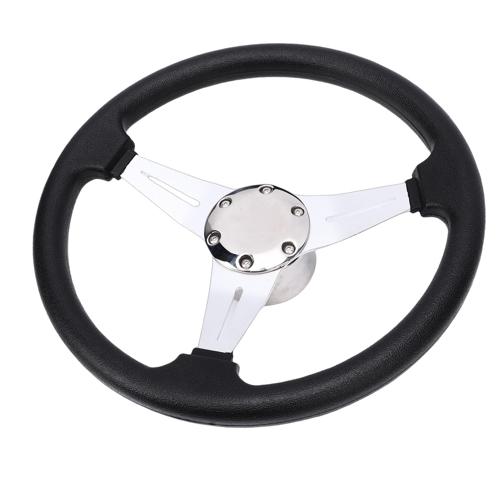 Keenso Kierownica łodzi Rama ze Stopu Aluminium Kierownica Morska z osłoną ze Stali Nierdzewnej 316 348 Mm 13,7 Cala Konstrukcja z 3 Ramionami do łodzi Jachty Łodzie Motorowe Łodzie Rybackie