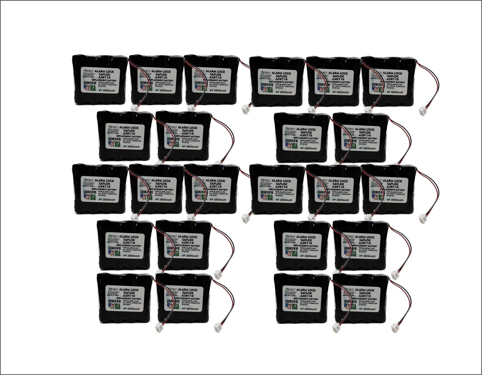 24PCS Replacement SAFLOK A28110 6V Hotel Door Lock Battery Fits 884952, A28110, A28100, DL-12/4, HTL-11/13, Intellis, MT